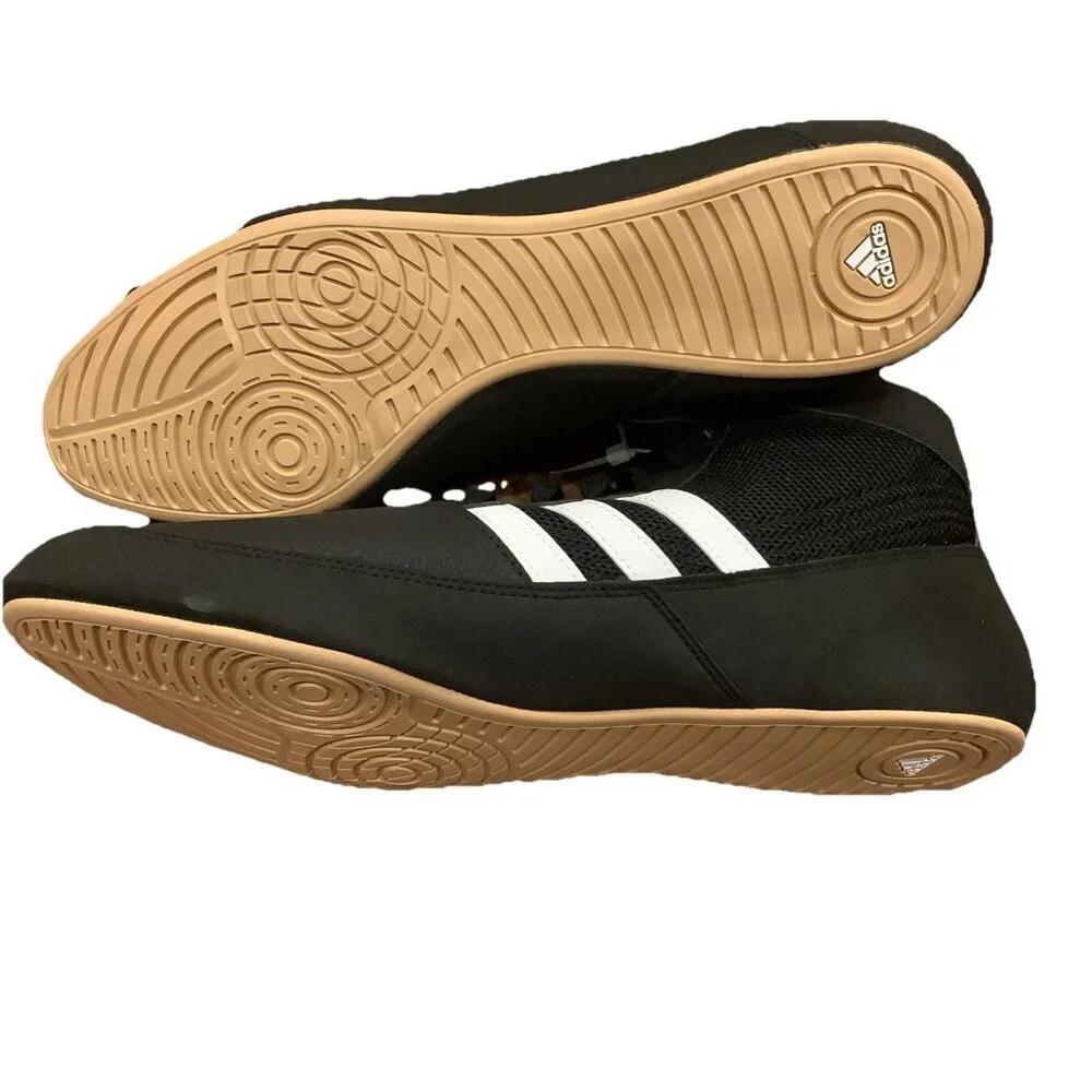 Adidas Hvc Size 14 Wrestling Lutte Black/White Lightweight Shoes, New